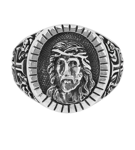 Divine Icon: Sterling Silver Jesus Ring