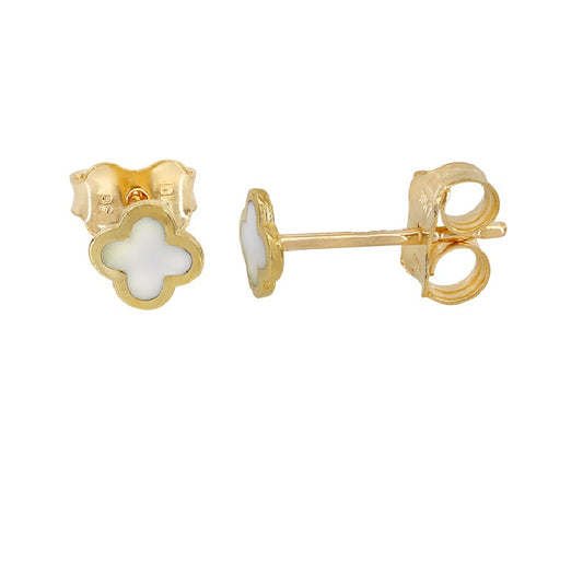 Golden Aura Clover Studs