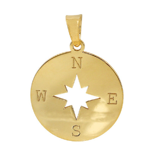 Golden North Star Compass Pendant