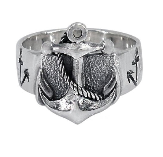 Sterling Silver Mariner's Crest Statement Ring