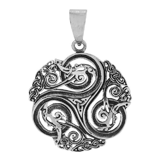 Sterling Silver Celtic Knot Triskelion Pendant