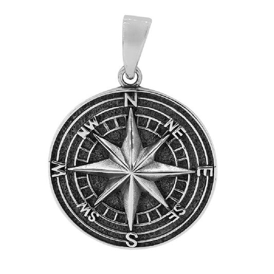 Sterling Silver Wayfinder Compass Pendant