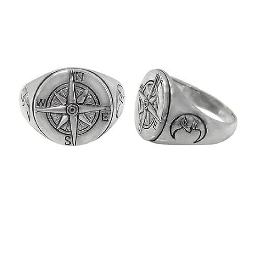 Sterling Silver Wayfinder Crescent Signet Ring