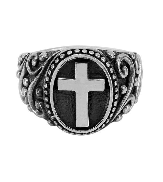 Sterling Silver Eternal Strength Cross Ring