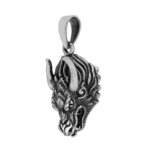 Sterling Silver Infernal Warlord Dragon Pendant