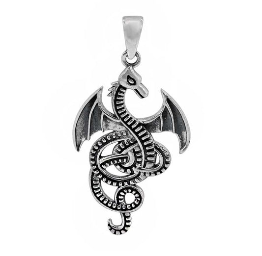 Sterling Silver Eternal Sovereign Dragon Pendant