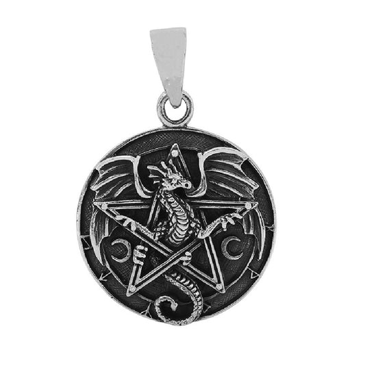 Sterling Silver Eternal Flight Dragon Pendant