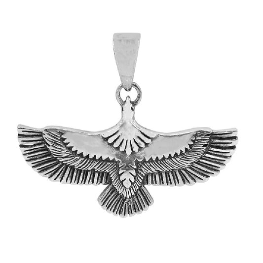 Sterling Silver Majestic Flight Eagle Pendant