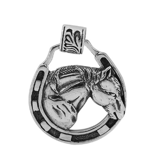 Sterling Silver Victory Ride Horseshoe Pendant