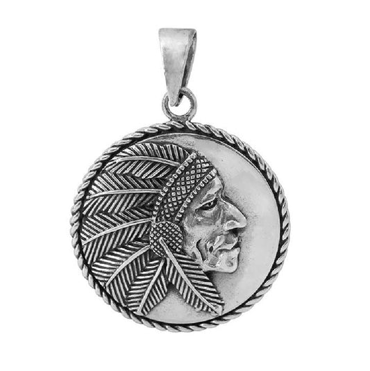 Sterling Silver Guardian Wisdom Chief Pendant