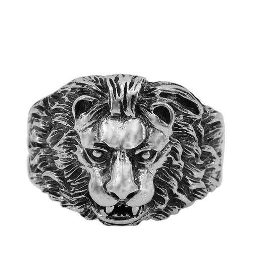 Sterling Silver Bold Regal Lion Ring