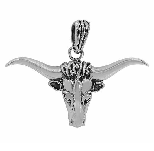 Sterling Silver Relentless Horns Bold Pendant