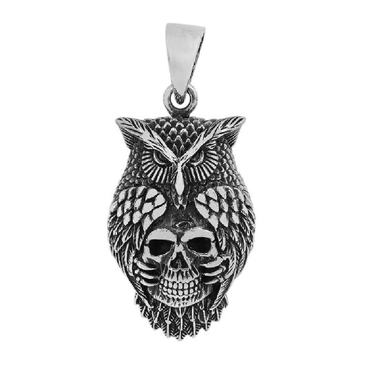 Sterling Silver Nocturnal Omen Skull Pendant