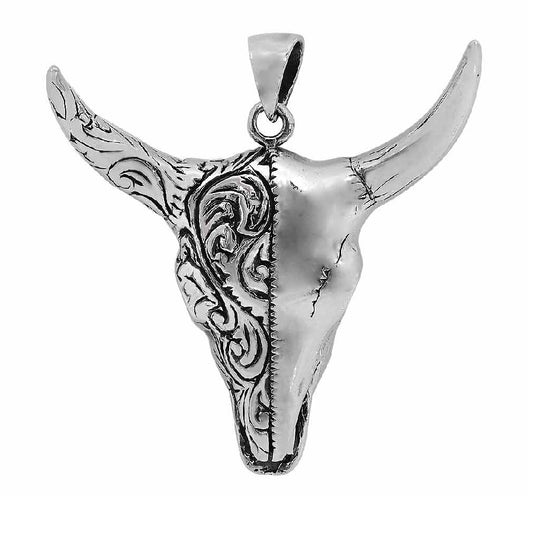 Sterling Silver Relentless Ox Bold Pendant