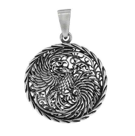 Sterling Silver Eternal Rise Phoenix Pendant