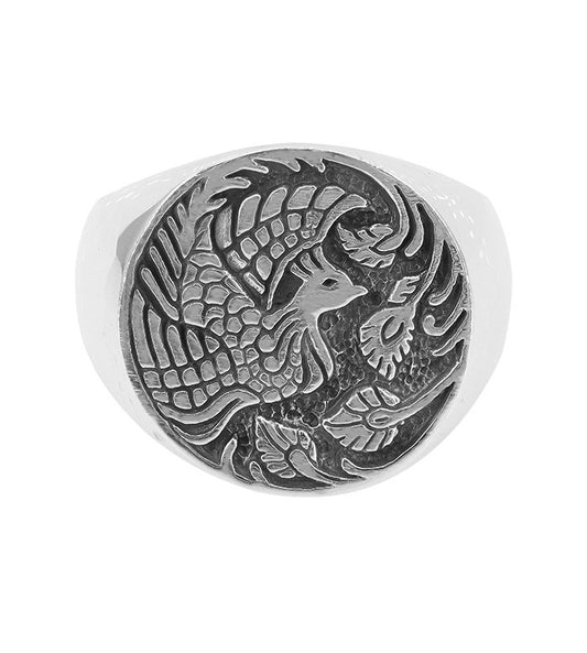 Sterling Silver Phoenix Guardian Ring