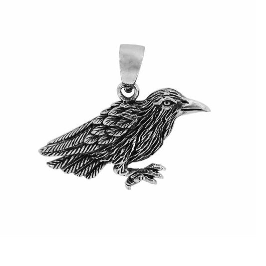 Sterling Silver Midnight Flight Crow Pendant