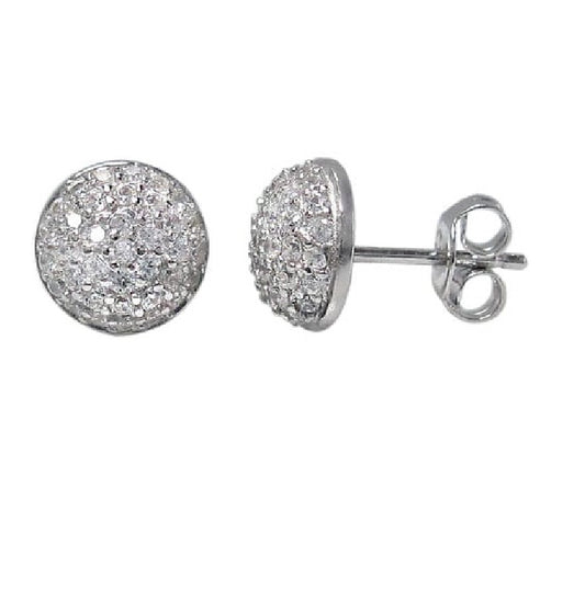 Sterling Silver Frosted Dome Street Studs