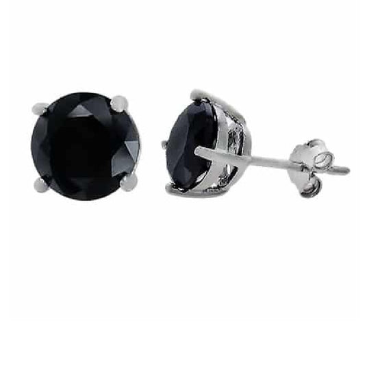 Sterling Silver Midnight Regal Crown Studs