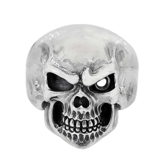 Stgerling Silver Skull Emperor Head Ring