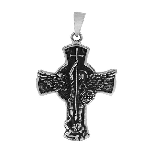 Sterling Silver Saint Michael Shield Pendant