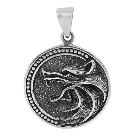 Sterling Silver Majestic Guardian Wolf Pendant