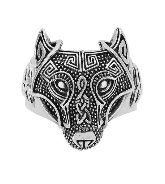 Sterling Silver Guardian Beast Wolf Ring