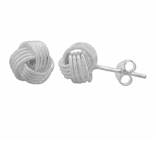 Sterling Silver Eternal Love Knot Studs