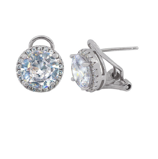 Sterling Silver Radiant Halo Luxe Studs